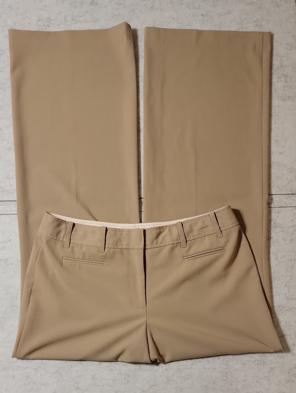 Ann Taylor LOFT Ann Fit Khaki Trousers Wide Leg Pants Size 10